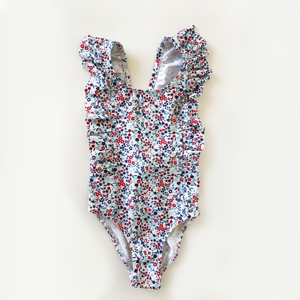 Little Girl's Floral Ruffle Swimsuit